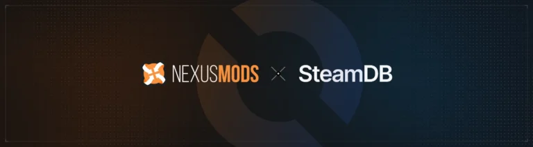 Logos von SteamDB und Nexus Mods auf einem gemeinsamen Ankündigungsbild