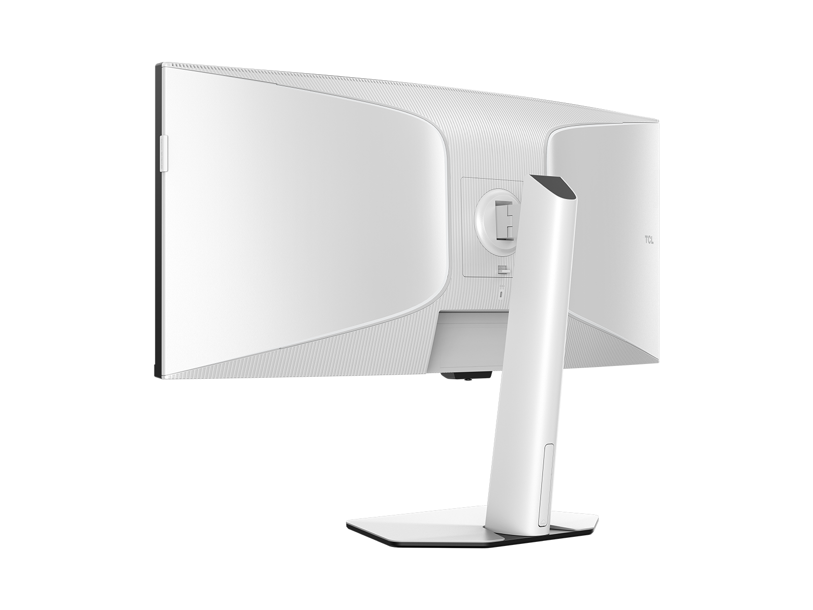 Weiße Rückseite und Standfuß des gebogenen TCL 34C2A