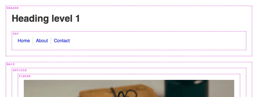 Trashy.css visualisiert semantische HTML-Strukturen - Bild: CSS-Tricks / TandemSeven
