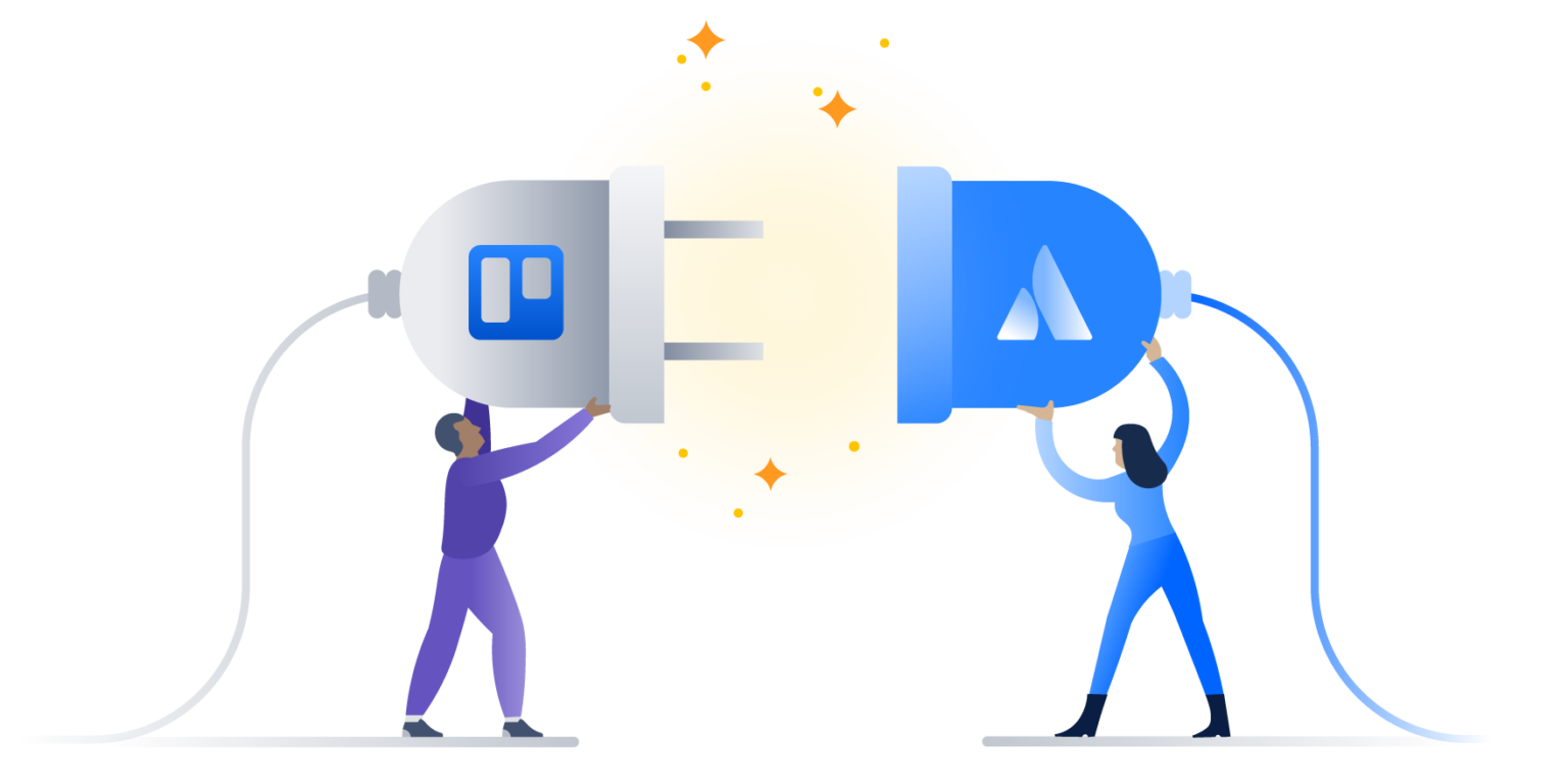 Trello und Atlassian: Illustration zur Verbindung der Produkte - Bild: Atlassian