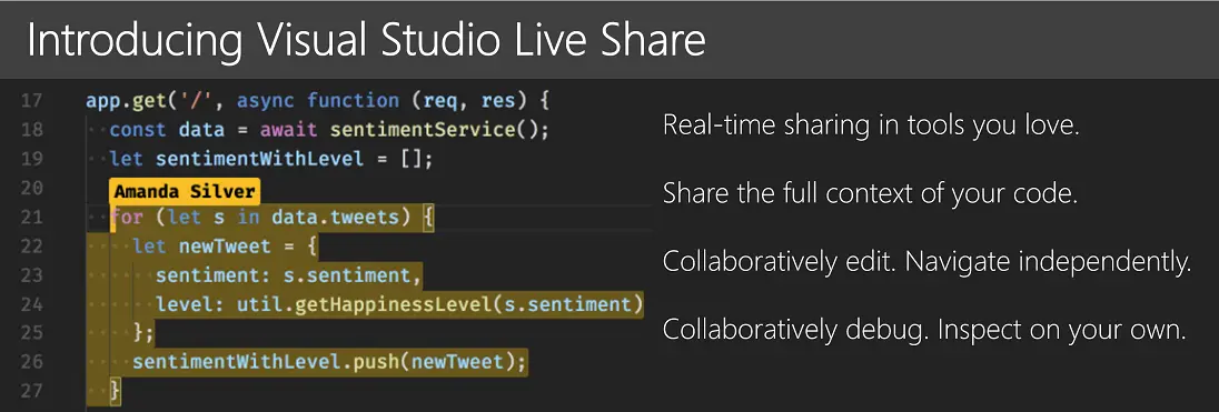Visual Studio Live Share für gemeinsame Codearbeit - Bild: Microsoft Visual Studio Code