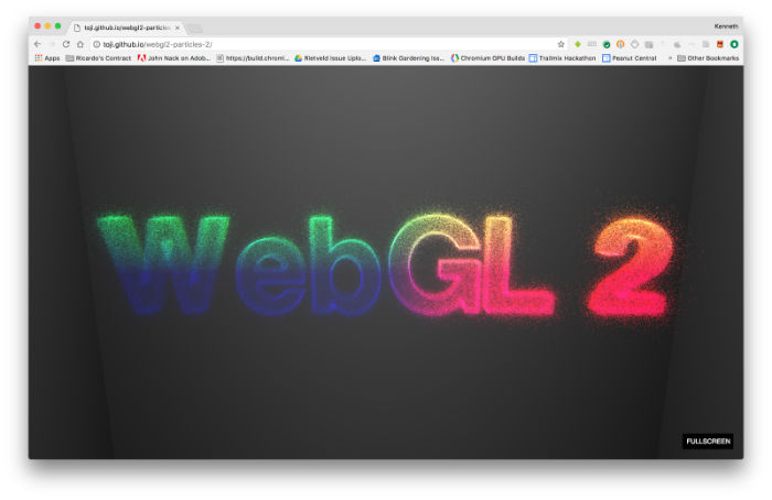 Transform-Feedback-Demonstration von WebGL 2.0 im Browser - Bild: The Khronos Group