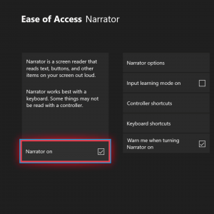 Xbox One Narrator mit zusätzlichen Sprachoptionen - Bild: Xbox Wire