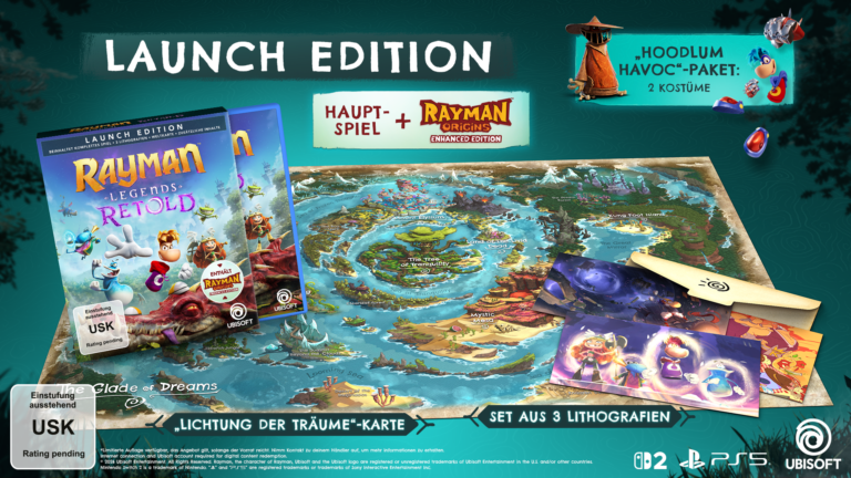 Rayman Legends Retold: Launch Edition mit Karte, Lithografien und Schuber - Bild: Ubisoft