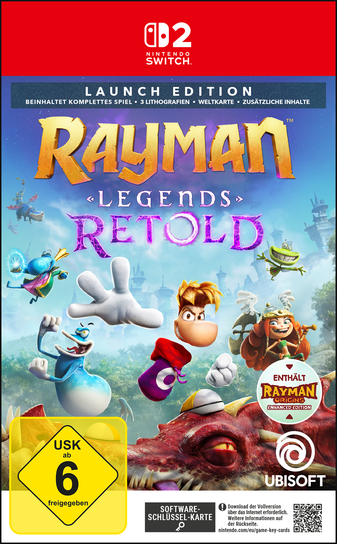 Rayman Legends Retold für Nintendo Switch 2: Launch Edition als Software-Schlüssel-Karte - Bild: Ubisoft