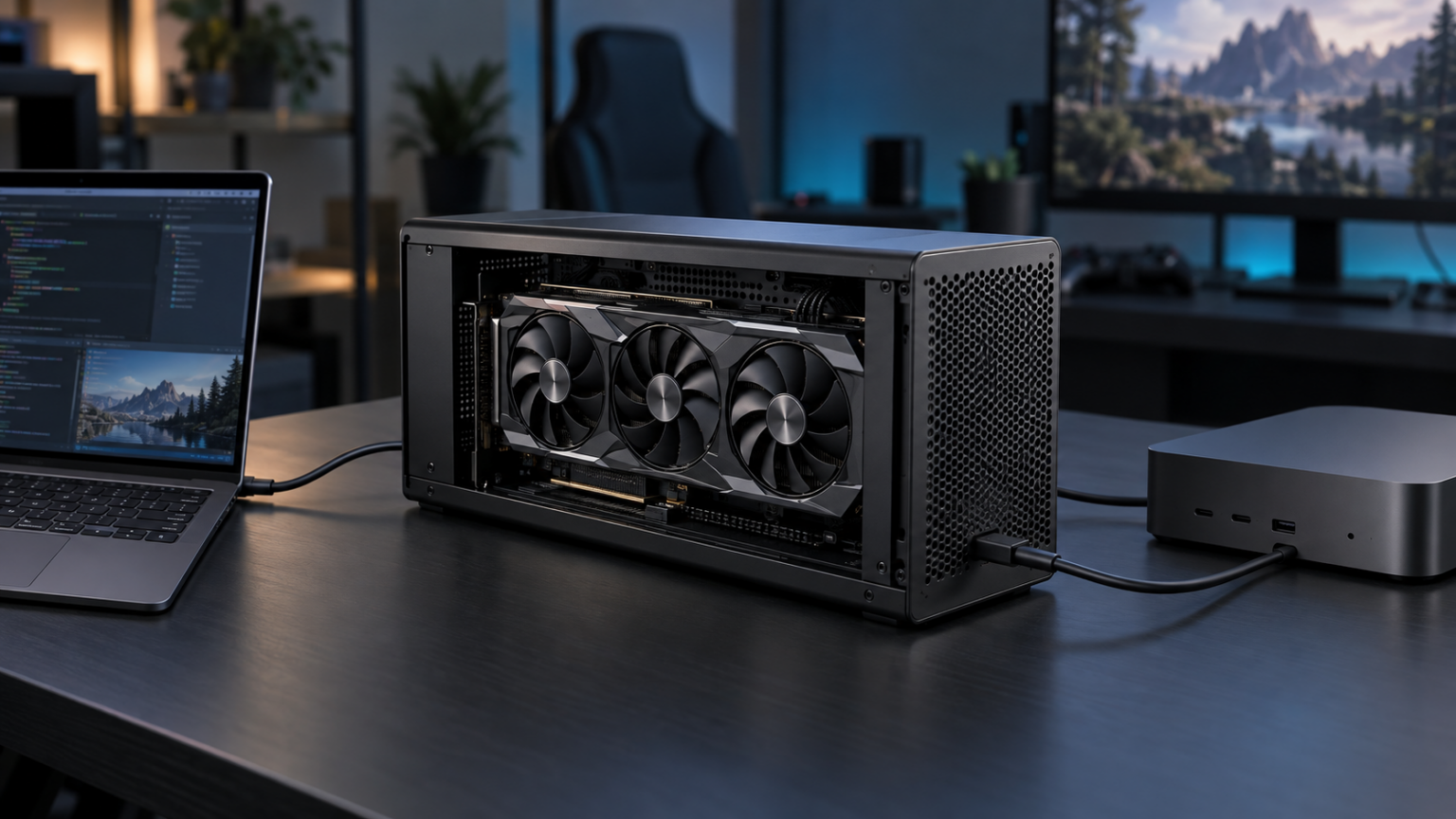 ZOTAC AMP BOX und AMP BOX Mini als neutrale Darstellung einer externen GPU-Lösung - Bild: XboxDev, neutrales generiertes Bild