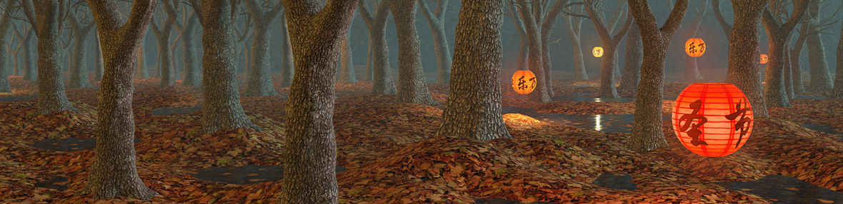 Vergleichsszene mit Wald und Laternen im 3DMark-VRS-Test - Bild: UL Benchmarks