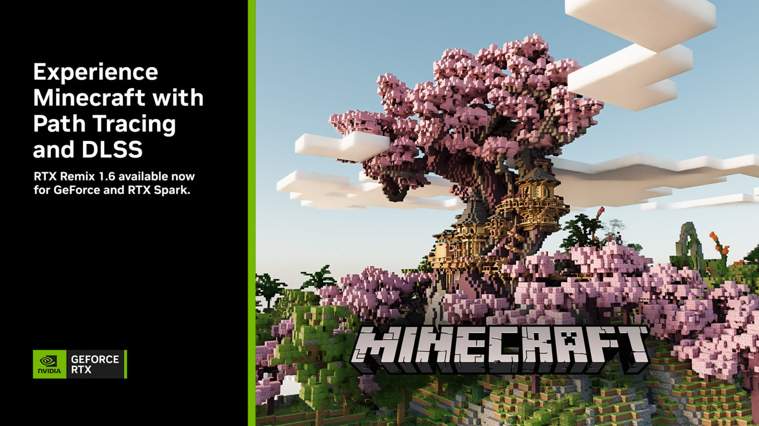 Minecraft mit Pathtracing über NVIDIA RTX Remix 1.6 - Bild: NVIDIA