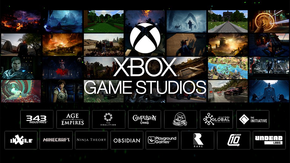 Xbox-Game-Studios-Collage mit Spielebildern und Studiologos aus der E3-Mitteilung von 2019 - Bild: Microsoft / Xbox Wire