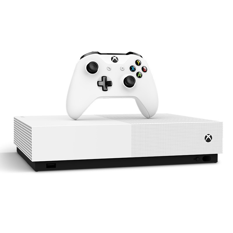 Xbox One S All-Digital Edition mit Controller auf dem offiziellen chinesischen Ankündigungsbild vom Juli 2019 - Bild: Microsoft
