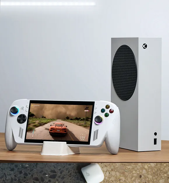 ROG Xbox Ally neben Xbox Series S, Produktmotiv - Bild: ASUS