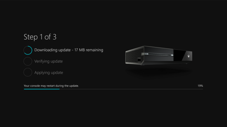 Offizieller Screenshot des Update-Bildschirms einer Xbox One - Bild: Microsoft / Xbox Wire