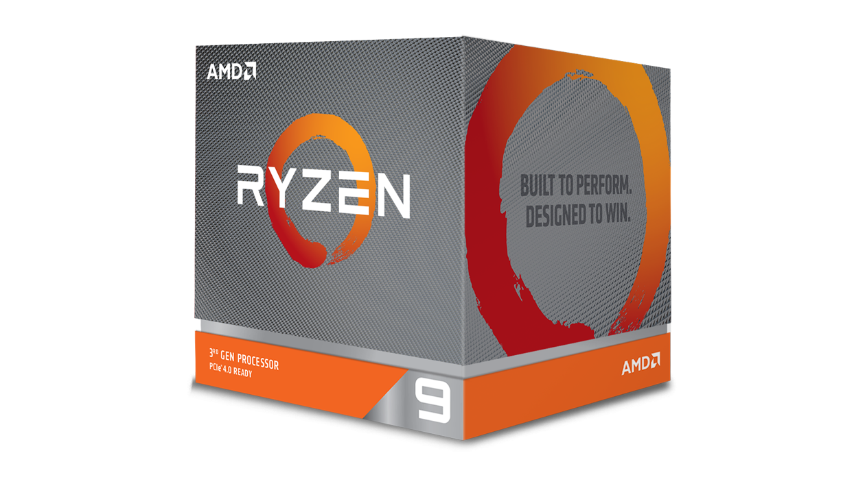 AMD Ryzen 9 3900X Prozessor in der Produktverpackung von vorne