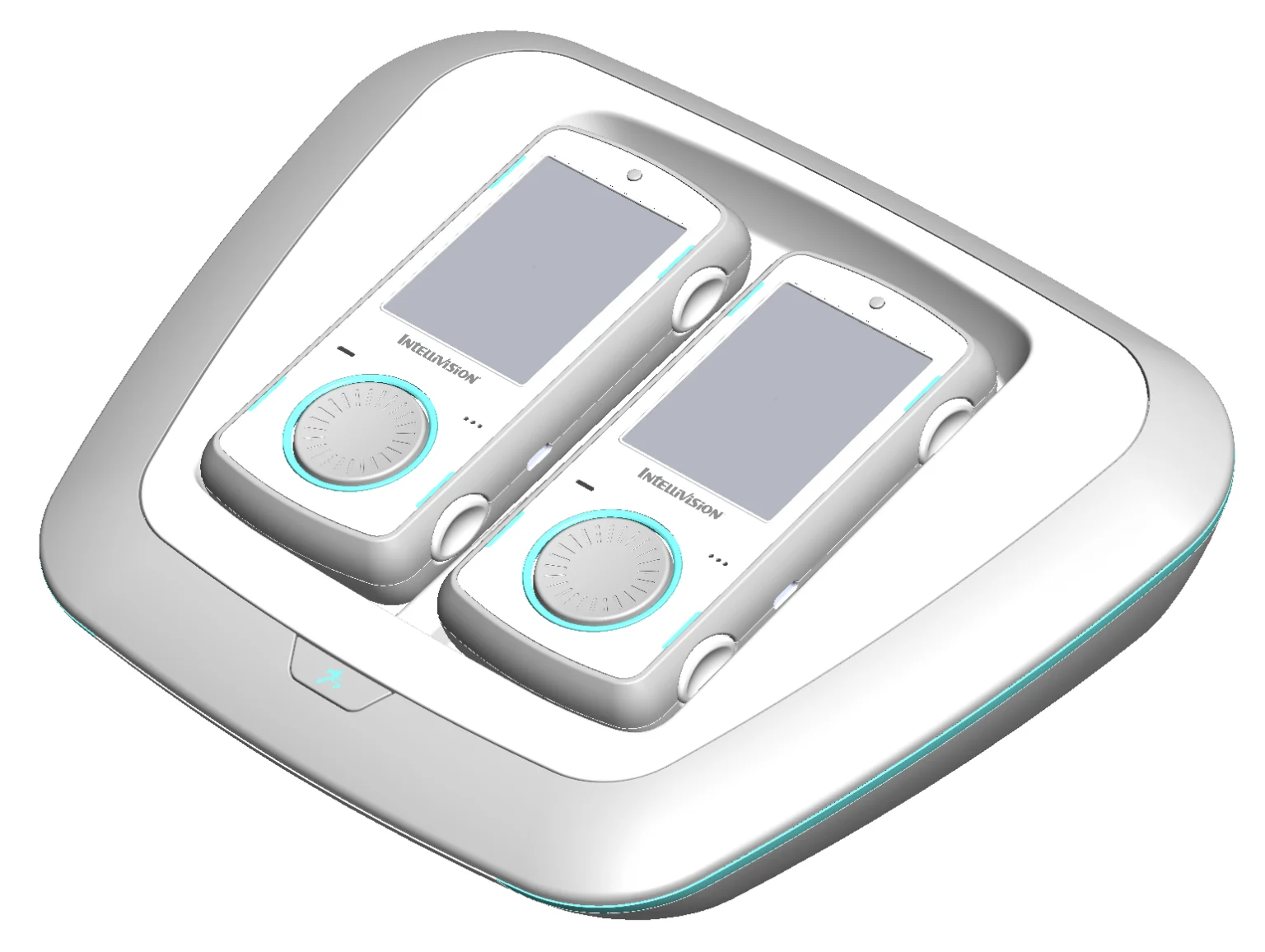 Offizieller Amico-Entwurf mit zwei Controllern aus der Mitteilung vom Dezember 2019 - Bild: Intellivision Entertainment