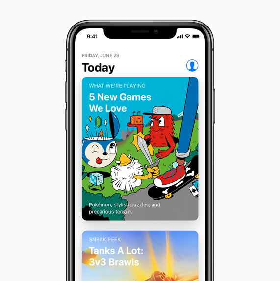 Archivmotiv von 2018: App Store mit Today-Ansicht auf einem iPhone X - Bild: Apple