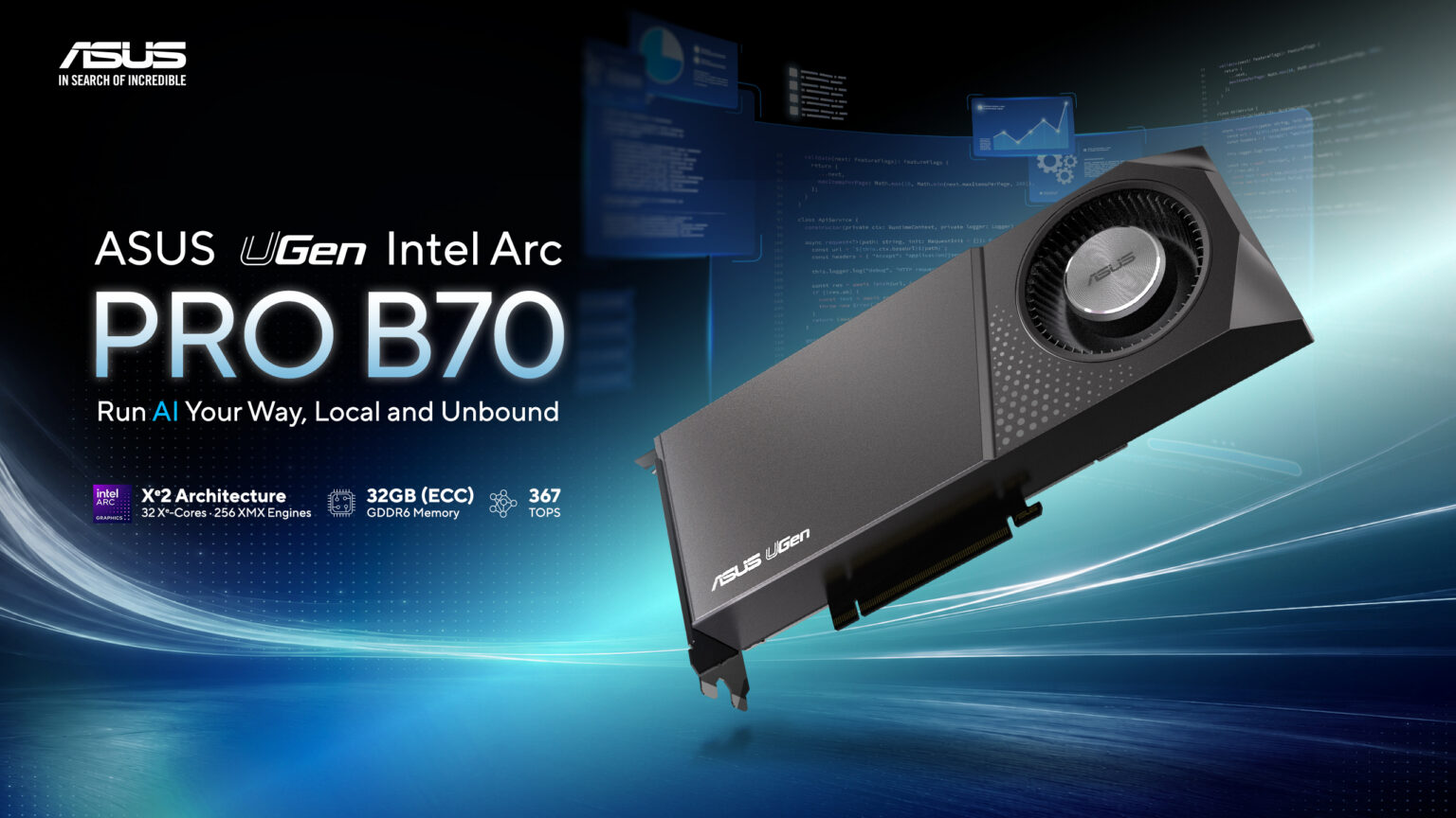 ASUS UGen Intel Arc Pro B70 - Bild: ASUS