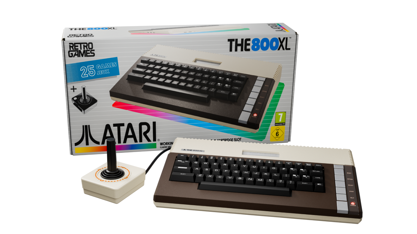 THE800XL mit Verpackung und THECXSTICK-Joystick - Bild: Retro Games / PLAION REPLAI
