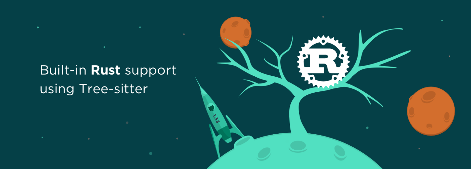 Offizielle Grafik zur Rust-Unterstützung mit Tree-sitter in Atom 1.33 - Bild: GitHub / Atom
