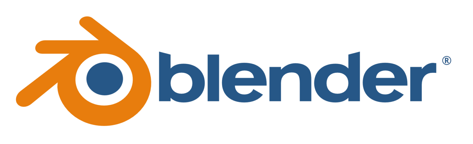 Blender-Logo mit orangefarbenem Symbol und blauem Schriftzug, Symbolbild - Bild: Blender Foundation
