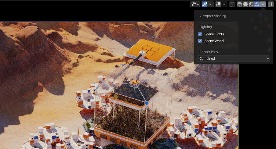 Offizieller Cycles-Viewport mit Combined-Renderpass in Blender 2.81, keine eigene Benchmarkaufnahme - Bild: Blender Foundation