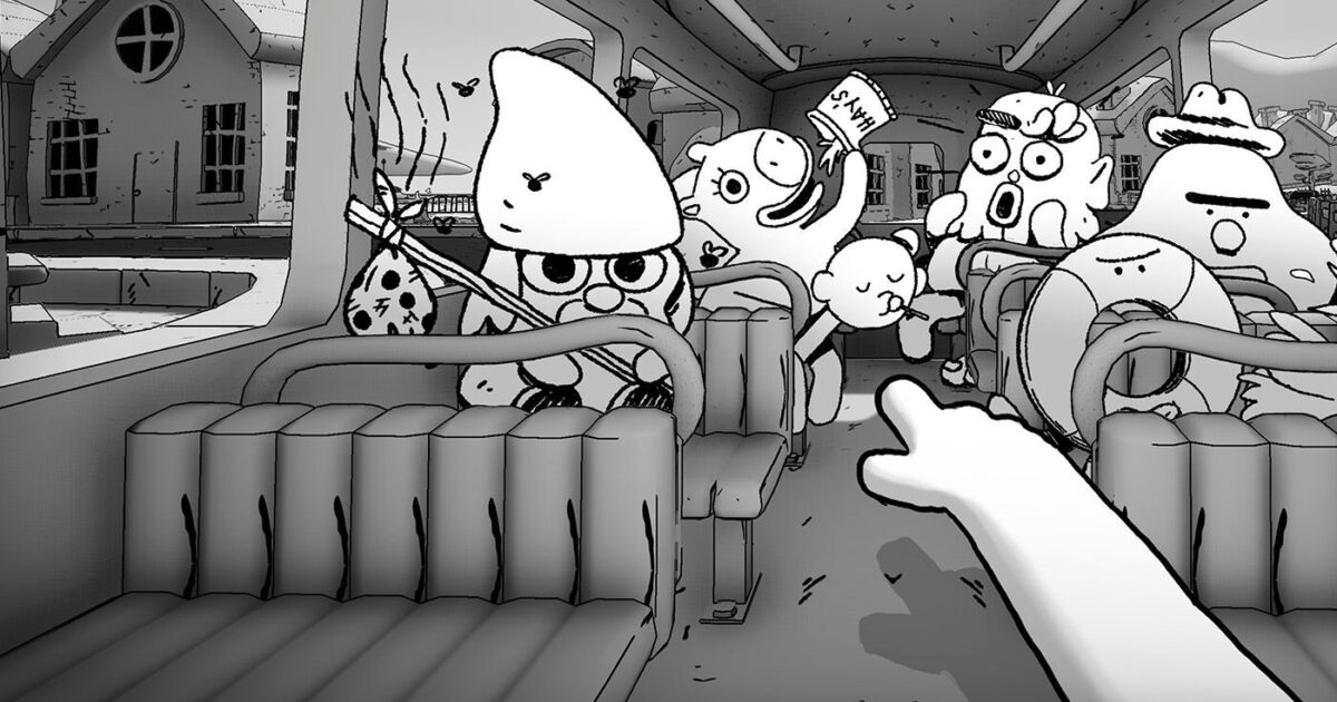 Bus-Innenraum in Thank You Bus Driver - Bild: Double Fine Productions