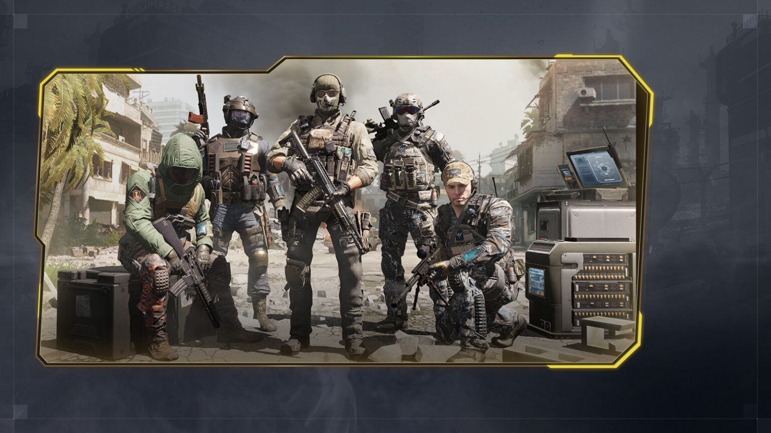 Offizielles Call-of-Duty-Mobile-Motiv mit fünf Spielfiguren - Bild: Activision