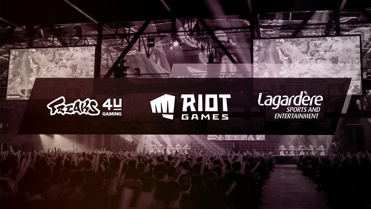 Ankündigungsmotiv der DACH-Kooperation mit den Logos von Freaks 4U Gaming, Riot Games und Lagardère Sports - Bild: Freaks 4U Gaming
