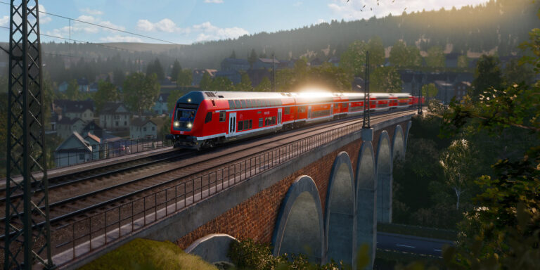 Zug auf einer Brücke in Train Sim World, offizielles Motiv der Unreal-Engine-Fallstudie - Bild: Dovetail Games / Epic Games