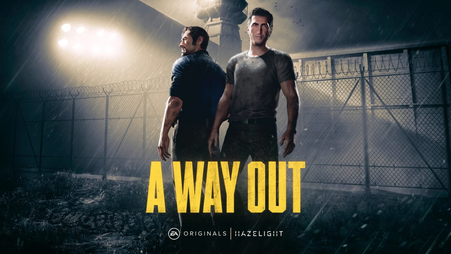 Offizielles A-Way-Out-Motiv mit Leo und Vincent vor dem Gefängnis - Bild: Electronic Arts / Hazelight Studios