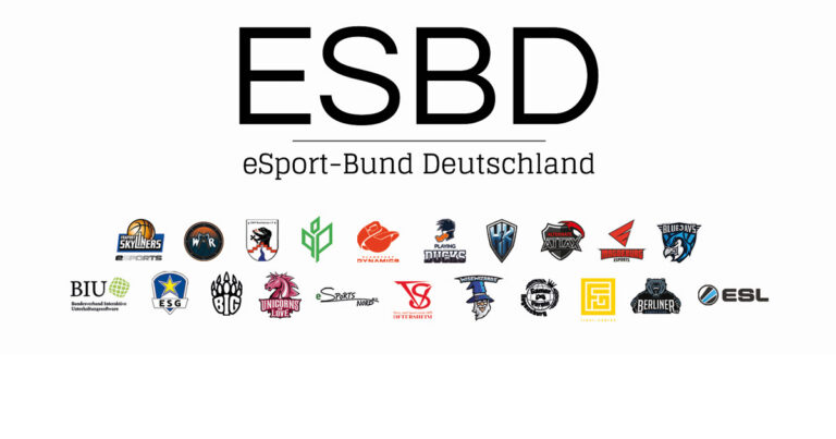 Historisches ESBD-Verbandsmotiv mit Mitgliederlogos, Symbolbild zur E-Sport-Forschung - Bild: ESBD