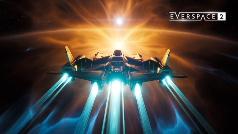 Everspace 2 - Weltraum-Szene mit Raumschiff und Asteroidenfeld - Bild: GamesIndustry.biz / Rockfish Games