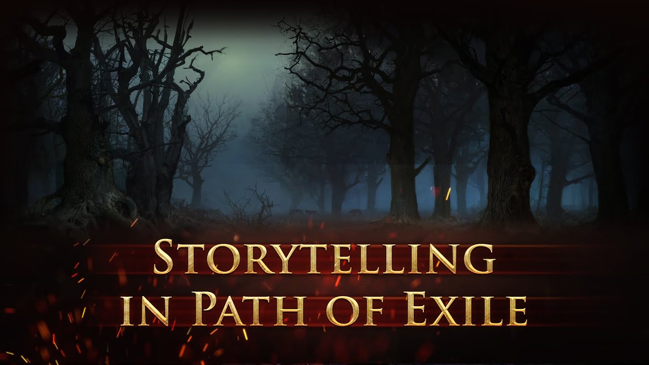 Offizielles Titelbild der ExileCon-Aufzeichnung Storytelling in Path of Exile mit düsterem Wald - Bild: Grinding Gear Games