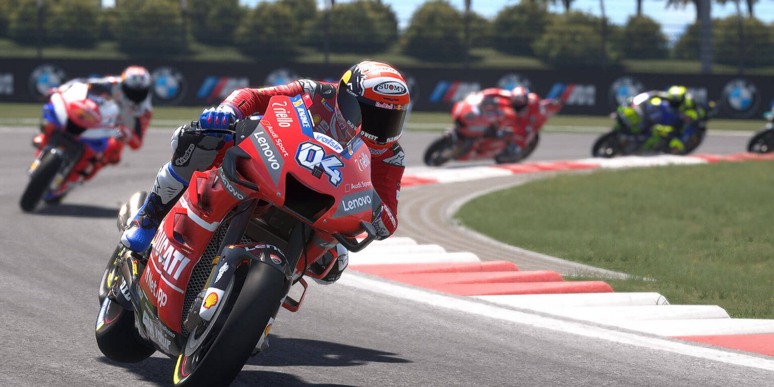 Titelszene aus dem Epic-Entwicklerinterview zu MotoGP 19 - Bild: Milestone / Epic Games
