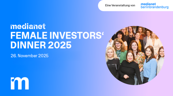Offizielles Veranstaltungsplakat des Female Investors Dinner 2025 - Bild: medianet berlinbrandenburg