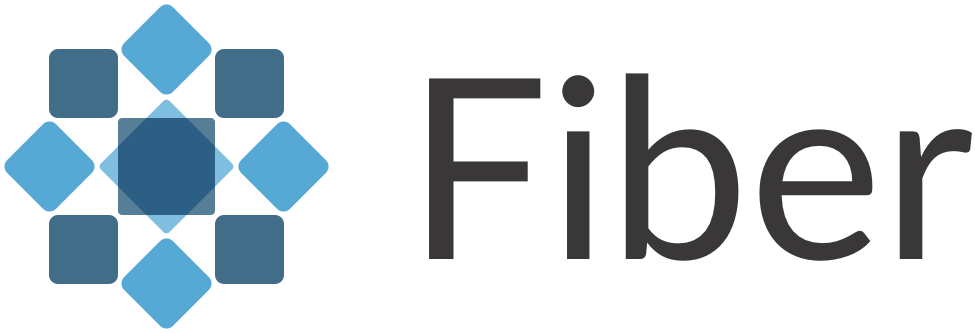 Offizielles Fiber-Logo mit blauem geometrischem Symbol und Wortmarke - Bild: Uber AI / Piero Molino
