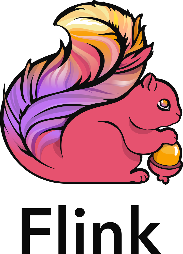Apache-Flink-Logo mit farbigem Eichhörnchen und Schriftzug - Bild: Apache Software Foundation