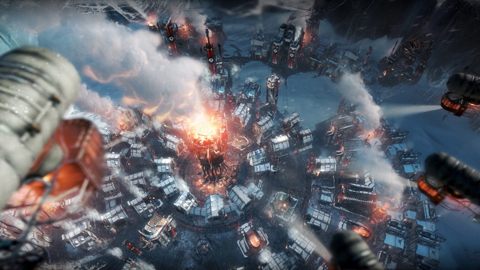 Frostpunk-Stadtmotiv aus dem offiziellen Konsolenbeitrag von April 2019 - Bild: 11 bit studios