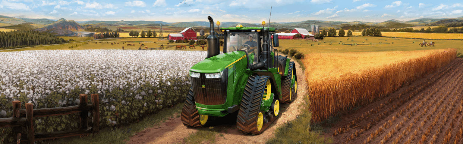 Offizielles Motiv von Farming Simulator 19 mit John-Deere-Traktor, Symbolbild - Bild: GIANTS Software/Focus Home Interactive