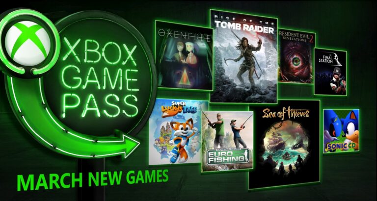 Offizielle Xbox-Game-Pass-Grafik mit den angekündigten Spielen für März 2018 - Bild: Microsoft