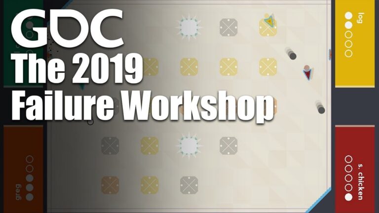 Offizielles Titelbild des GDC Failure Workshop 2019 mit GDC-Schriftzug und Spielmotiv - Bild: GDC