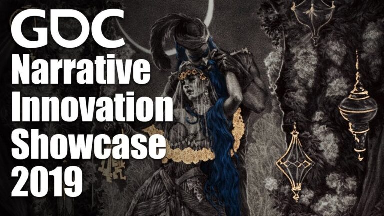 Offizielles Titelbild des Narrative Innovation Showcase 2019 mit GDC-Schriftzug und illustriertem Motiv - Bild: GDC