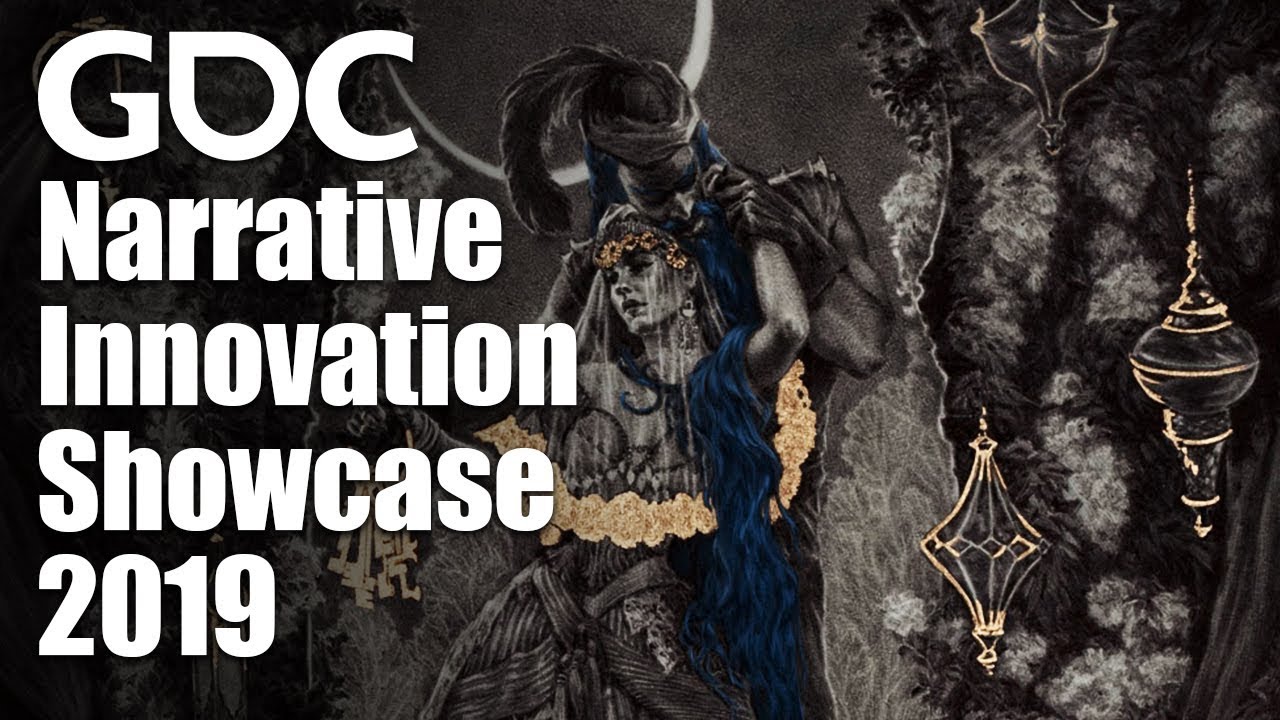 Offizielles Titelbild des Narrative Innovation Showcase 2019 mit GDC-Schriftzug und illustriertem Motiv - Bild: GDC