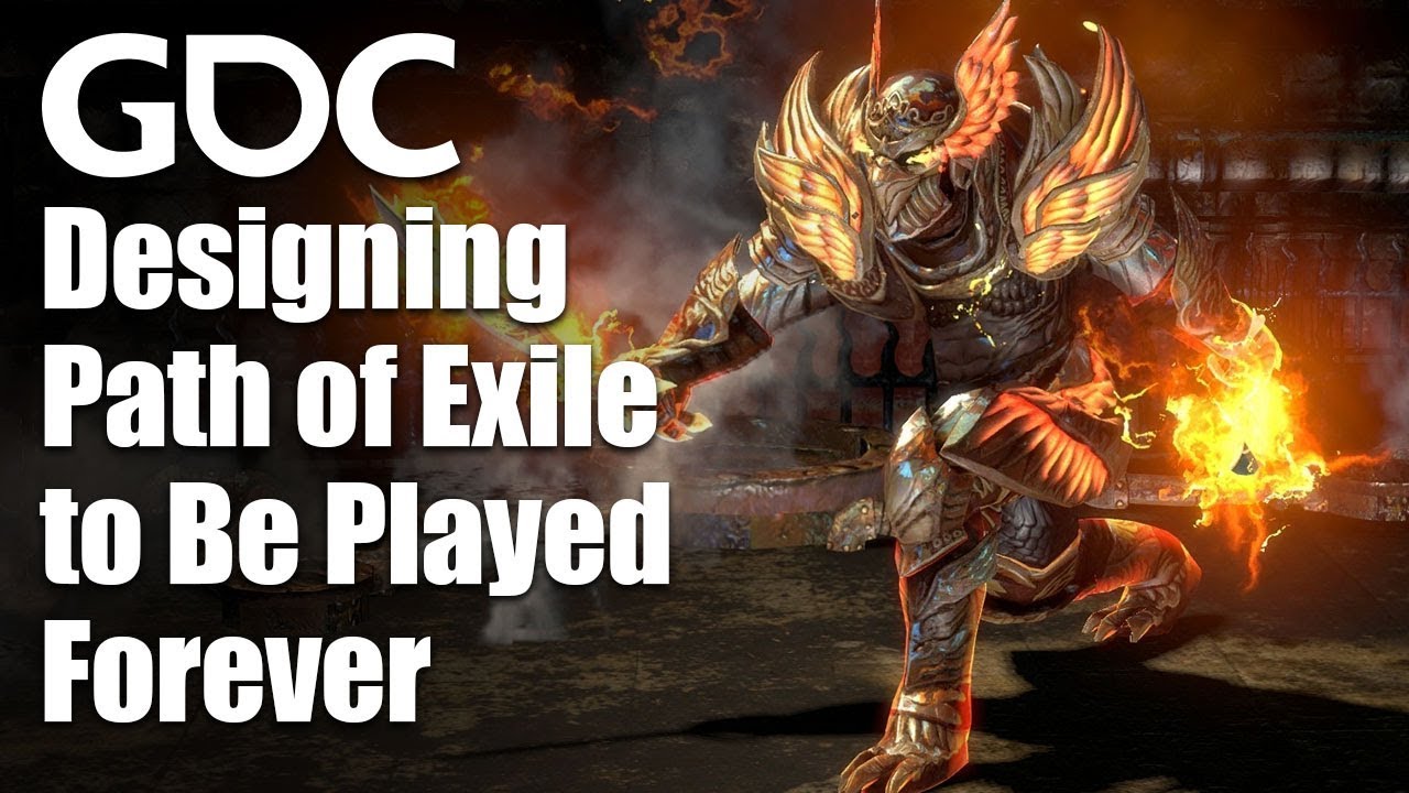 Offizielles GDC-Titelbild zu Designing Path of Exile to Be Played Forever mit gerüsteter Spielfigur - Bild: GDC / Grinding Gear Games