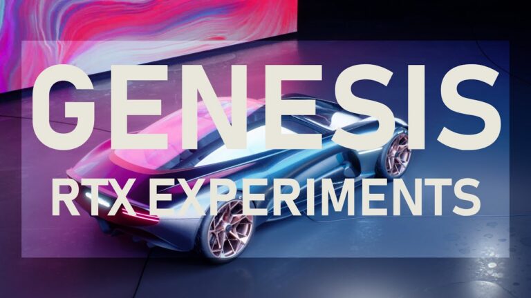 Genesis-Essentia-Fahrzeugvisualisierung auf dem offiziellen Projektvideo-Vorschaubild - Bild: Valentin Bécart / Odilon Loïez; Hintergrundkunst: Andreas Nicolas Fischer / Studio ANF