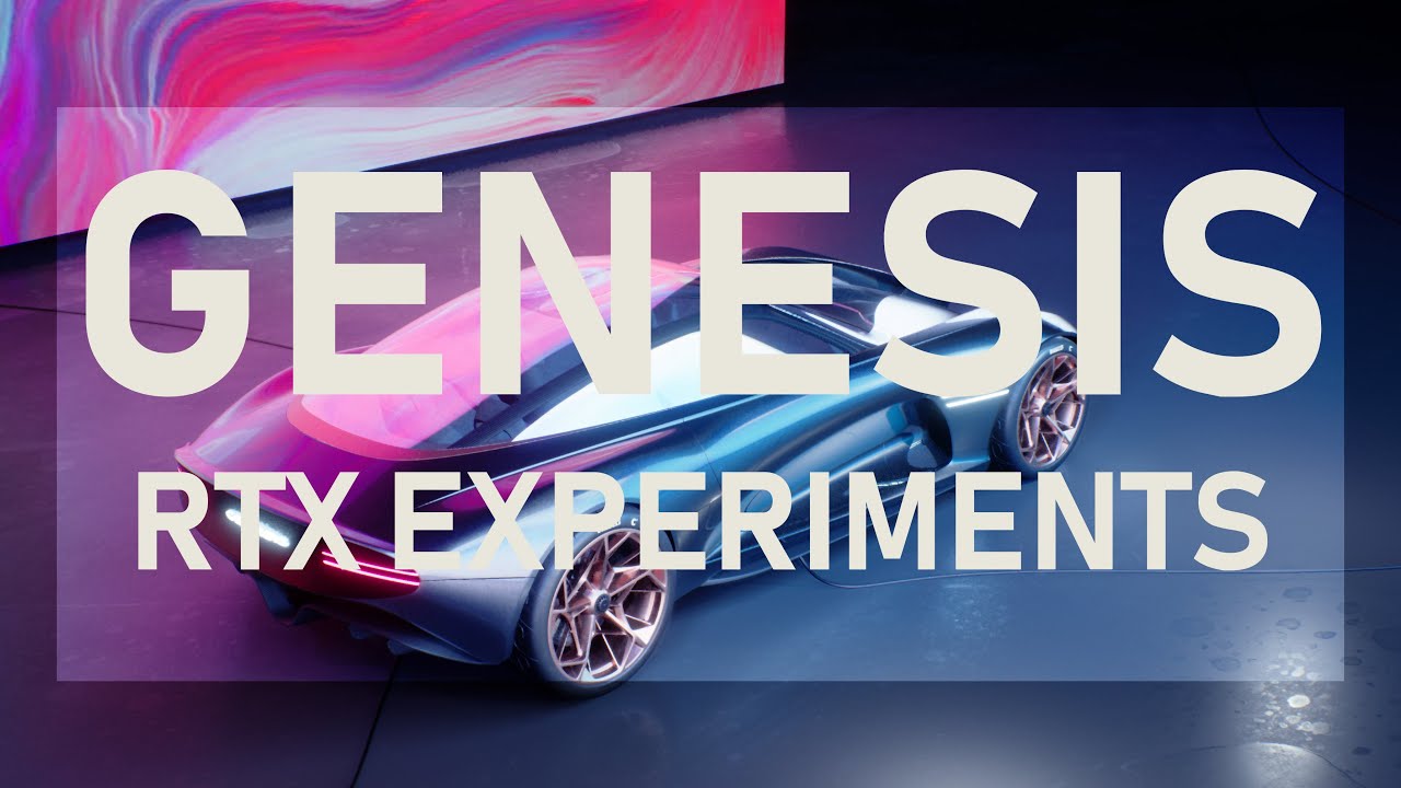 Genesis-Essentia-Fahrzeugvisualisierung auf dem offiziellen Projektvideo-Vorschaubild - Bild: Valentin Bécart / Odilon Loïez; Hintergrundkunst: Andreas Nicolas Fischer / Studio ANF