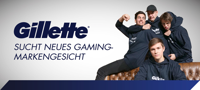 Offizielles Kampagnenmotiv zur Suche nach einem neuen Gillette-Gaming-Markengesicht im Januar 2020 - Bild: Gillette Deutschland