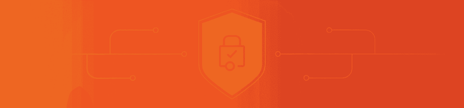 Orange GitLab-Sicherheitsgrafik mit Schloss und Schutzschild - Bild: GitLab