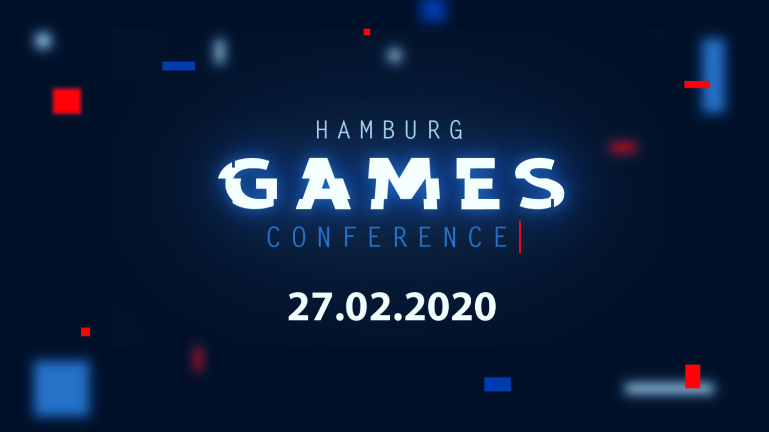 Offizielles Hamburg-Games-Conference-Motiv mit Veranstaltungsdatum 27. Februar 2020 - Bild: Hamburg Games Conference / Gamecity Hamburg