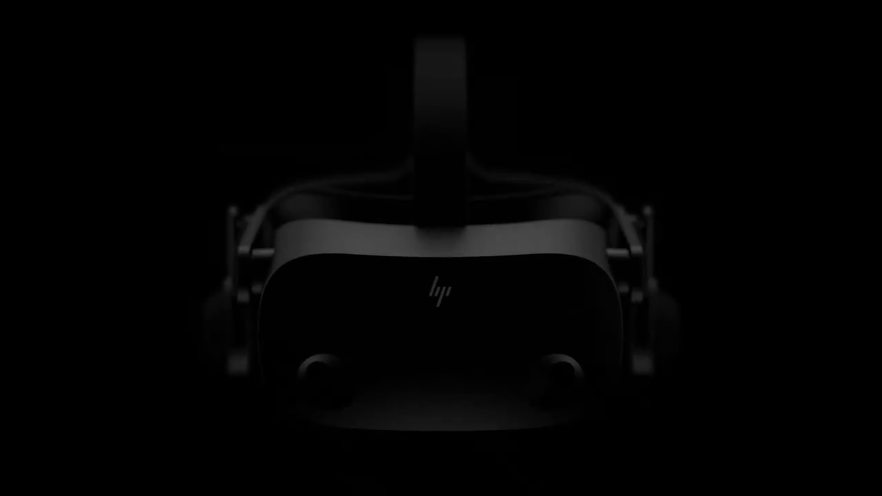 Unverändertes Standbild aus dem offiziellen HP-Teaser: VR-Headset vor schwarzem Hintergrund - Bild: HP