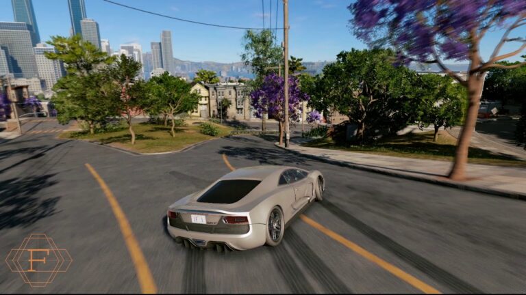 Fahrzeug in einer virtuellen Stadt aus dem offiziellen Hybrid-SAC-Begleitvideo - Bild: Ubisoft La Forge